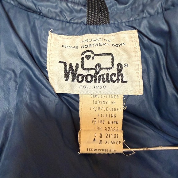 Vintage 80s Woolrich Prime Northern Down Shirt Jacket Suede Western Yoke Navy XL - Picture 7 of 14